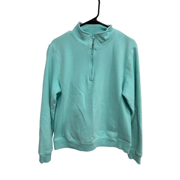 Izod Ladies Golf Classics Mint Green 1/4 Zip Pullover Sweatshirt Sz Medium - Picture 1 of 10